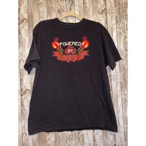 Minecraft Jinx Powered By Redstone Black T-Shirt XL Short Sleeve Mens Gaming Tee
